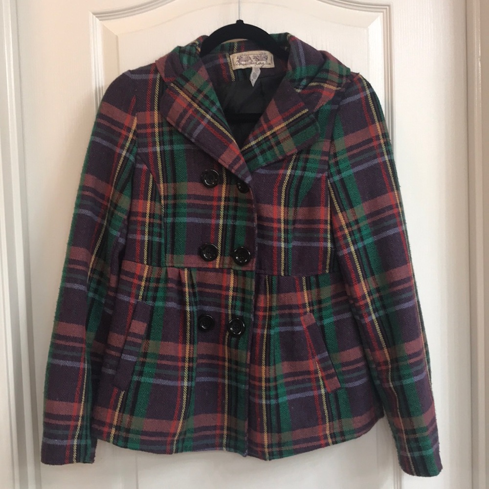 American Rag plaid bow jacket